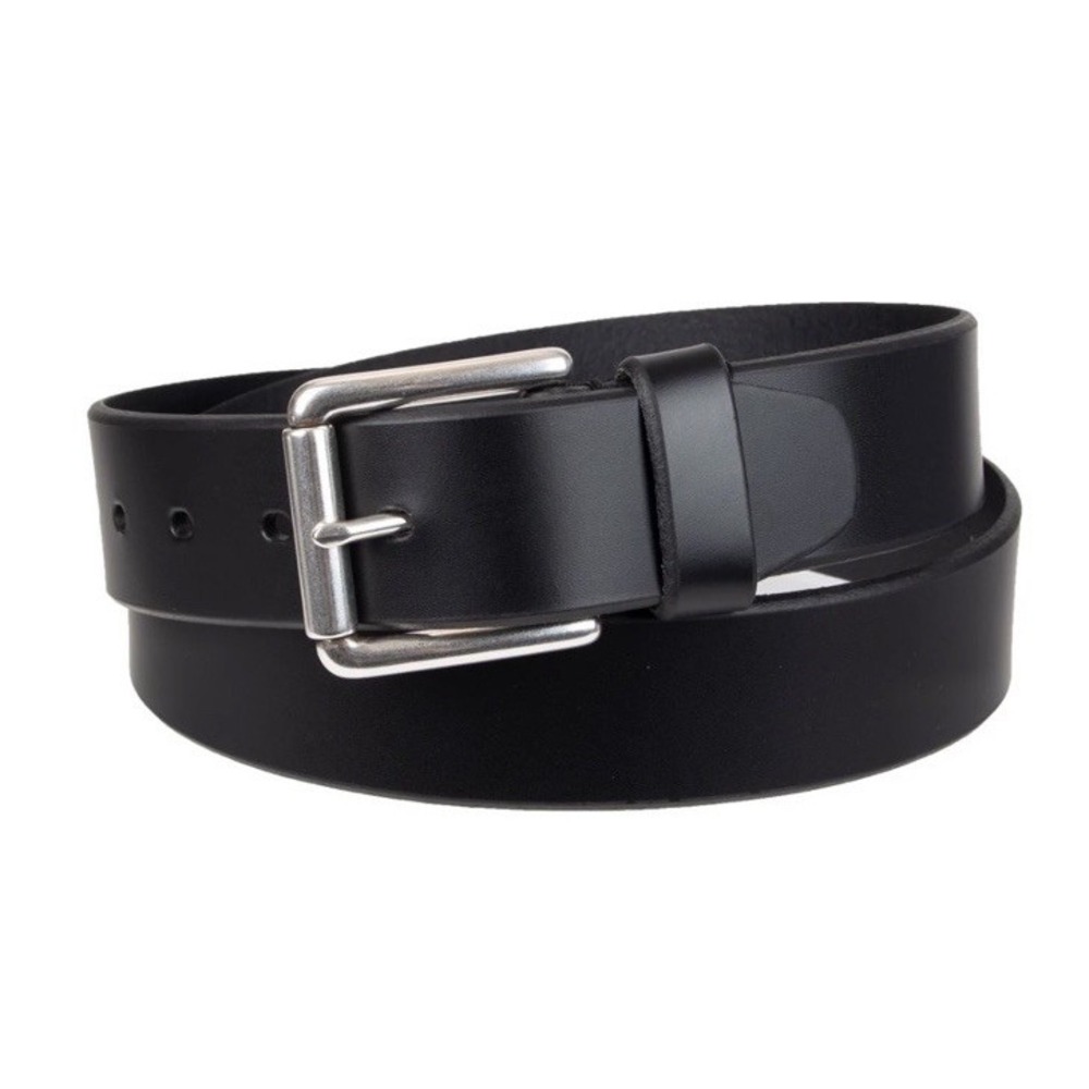 Dockers Black Leather Belt with Silver Buckle